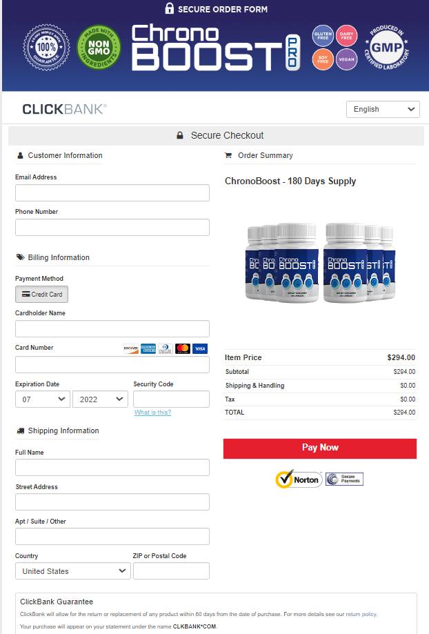 Chronoboost Pro - Secure checkout