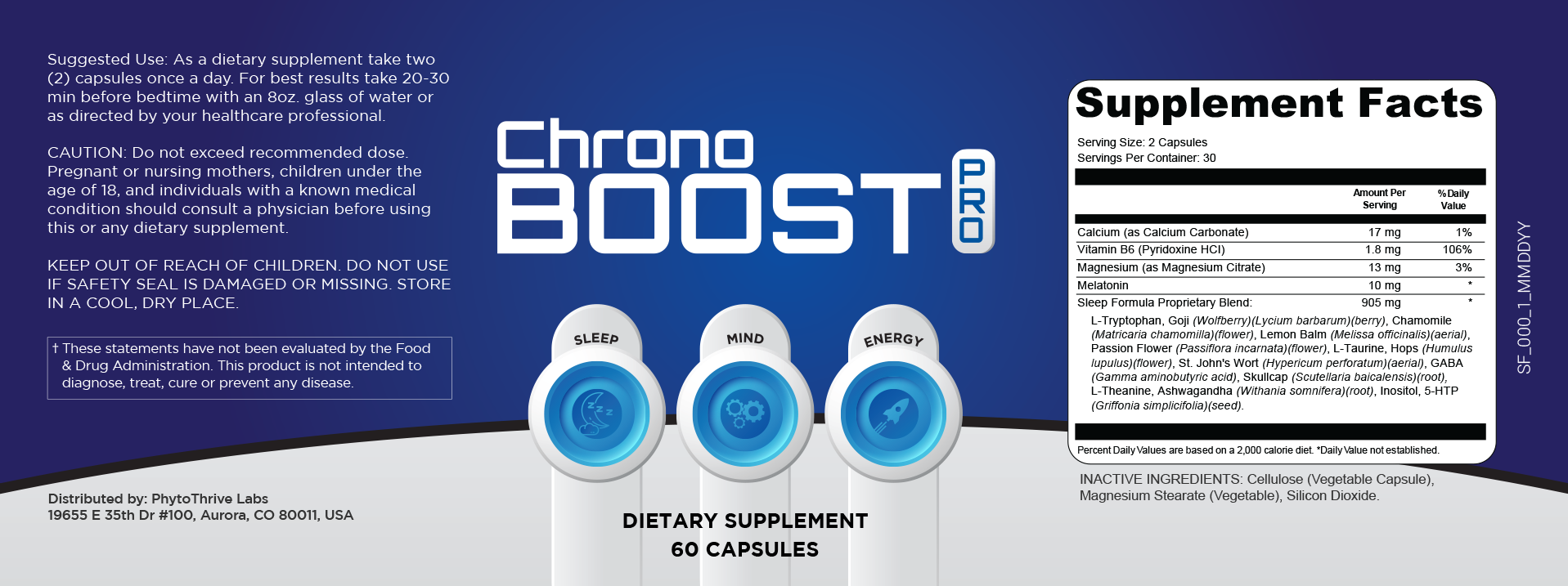 Chronoboost Pro supplement facts